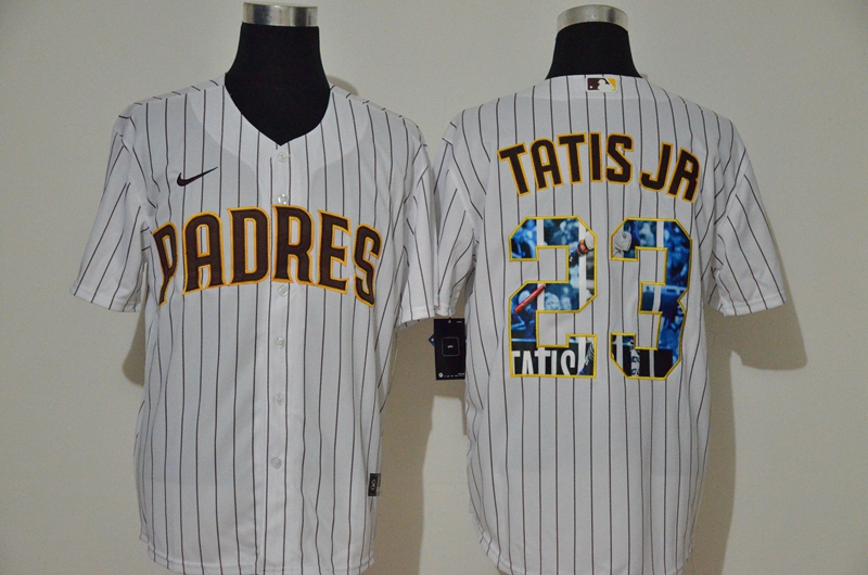 Men San Diego Padres 23 Tatis Jr white Nike Gme MLB Jerseys
